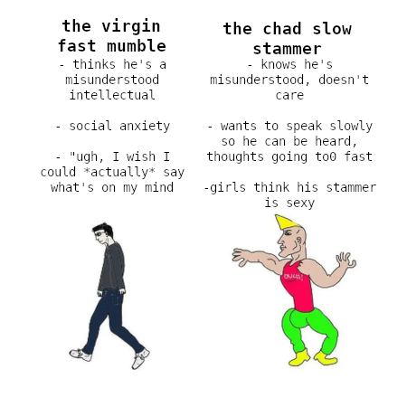 virgin mumble chad stammer